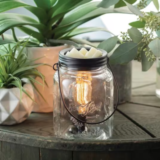 Glass Mason Jar Vintage Bulb Illumination Fragrance Warmer