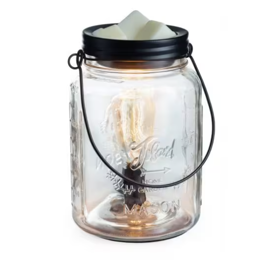 Glass Mason Jar Vintage Bulb Illumination Fragrance Warmer