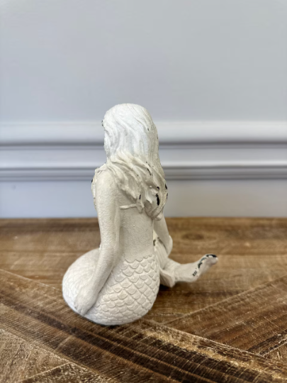 White Mermaid Resin Candle Holder