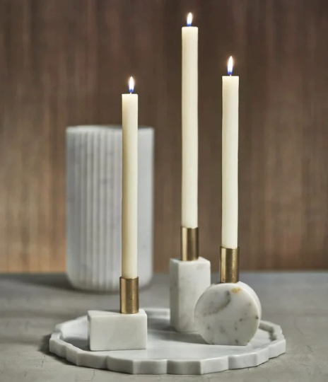 Malakai Round Marble Candle Holder