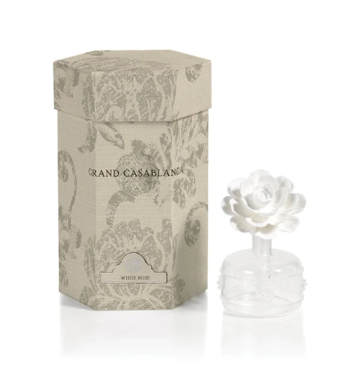 Mini Grand Casablanca Porcelain Diffuser - WHITE ROSE