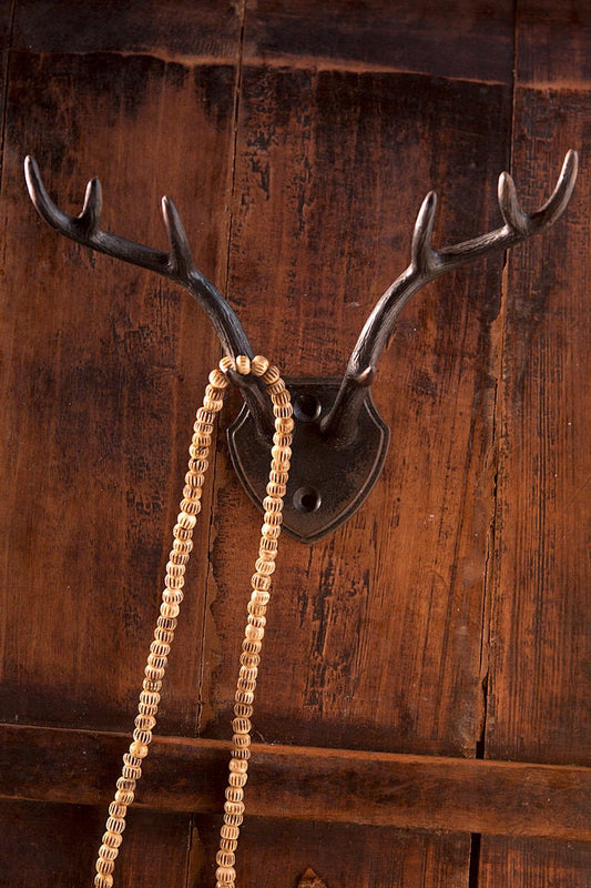 Cast Iron Gold Leaf/Dark Meta Pewter Antler Hook Antler Hook